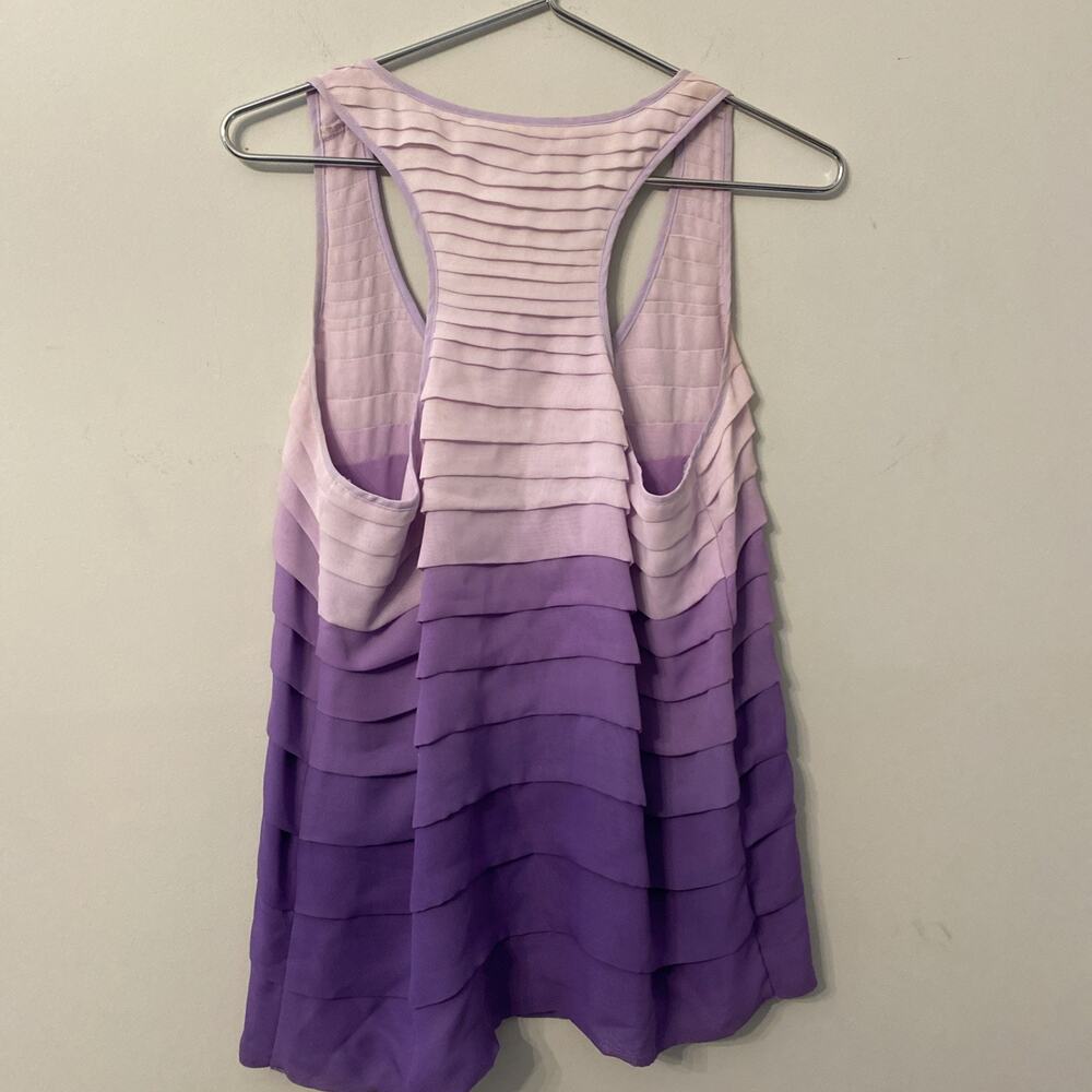 Hanna G. Women Medium Purple/Pink Ombre Layer Tank Top Racer Back Sleeveless Top - Picture 4 of 4
